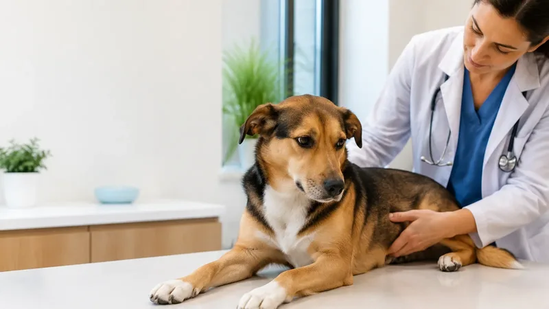 Cachorro em avaliação veterinária por apresentar vômito em Sorocaba